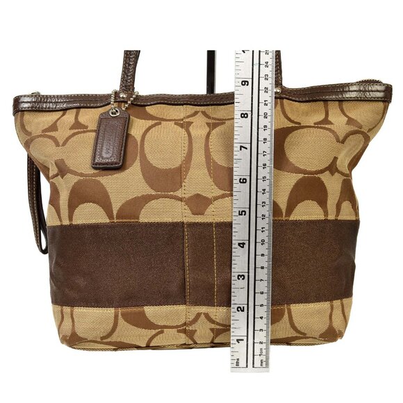 Vintage Coach Brown Monogram Jacquard Shoulder Bag/Purse D1053-F13548 - Picture 10 of 12